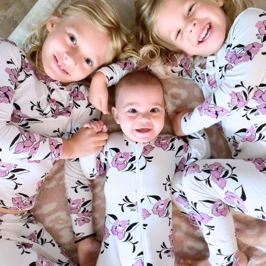 Amalfi Coast Purple Flowers White Two-Piece Set