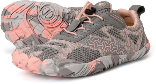 Joomra Women's Minimalist Trail Running Barefoot Shoes | Wide Toe Box | Zero Drop 9-9.5 W20 | Pink Grey - # GIAA73110003