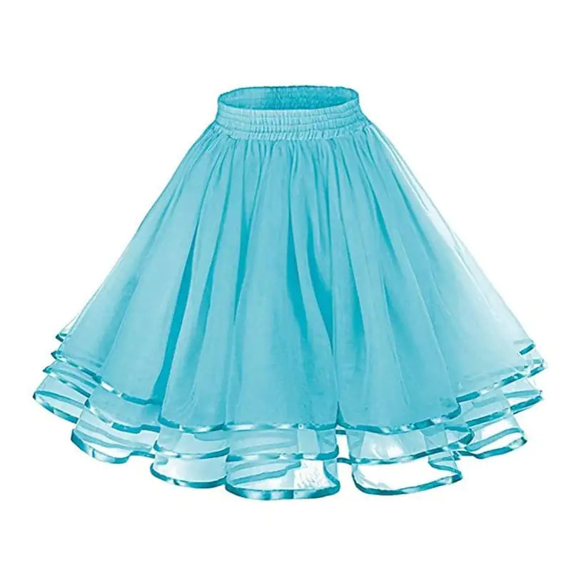 Three-Layer Ribbon Grenadine Soft Girl Skirt - # GIAA23710003