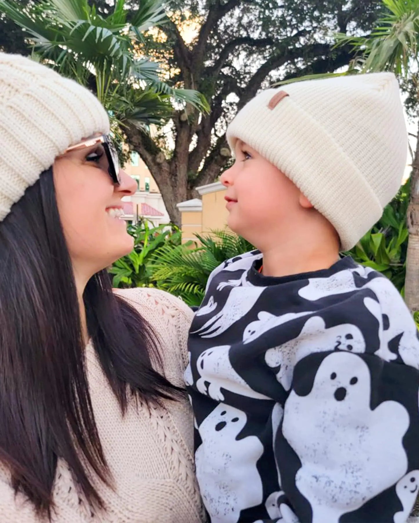 FURTALK Toddler Beanie Baby Boys Girls Beanies Kids Winter Hats Children Knit Warm Caps 3-8 Years Beige+pink+caramel - # BOAA21910001