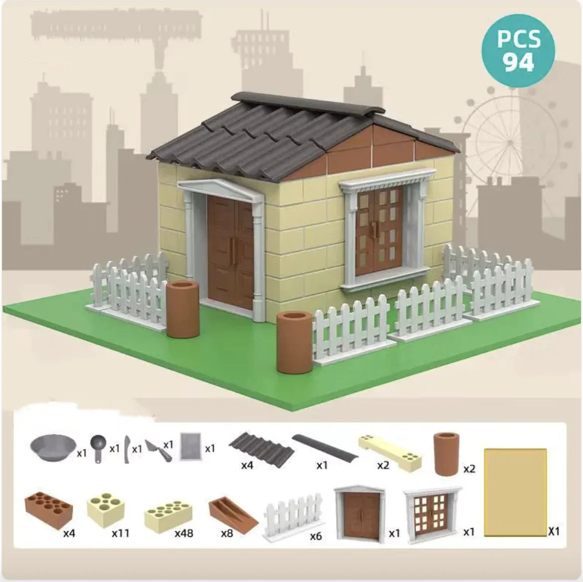 Children Build A House Bricks Assembled Toys - # BOT&G512510001