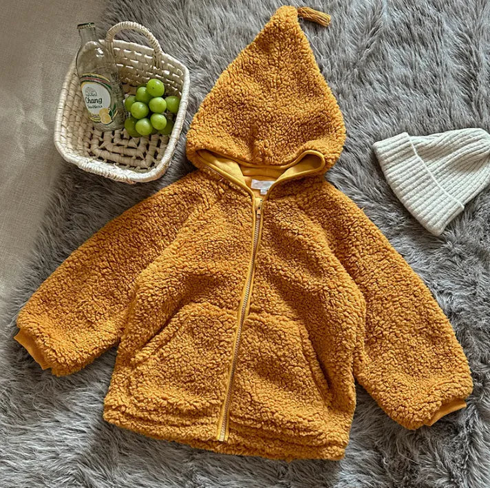 Warm Polar Fleece Pointed Hat Plush Coat - # GIAA21210003