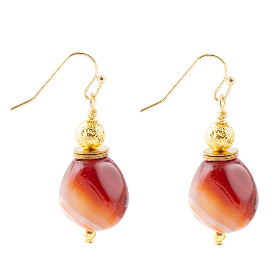 Red Agate Drop Earrings