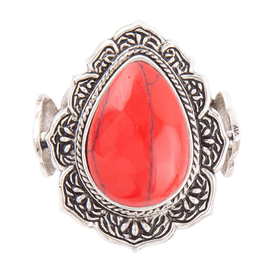 Red Siren Howlite Sterling Ring