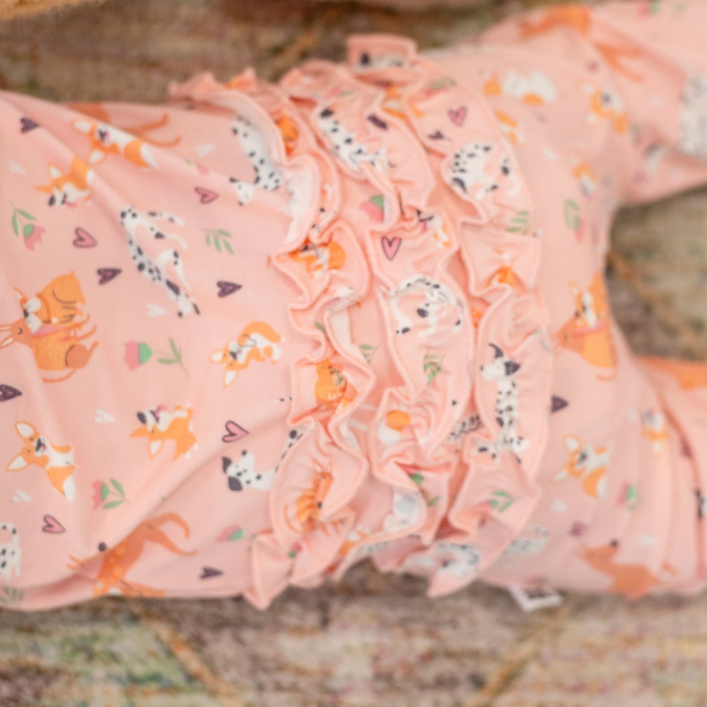 Dalmatian Poodle Puppy Ruffle Footie