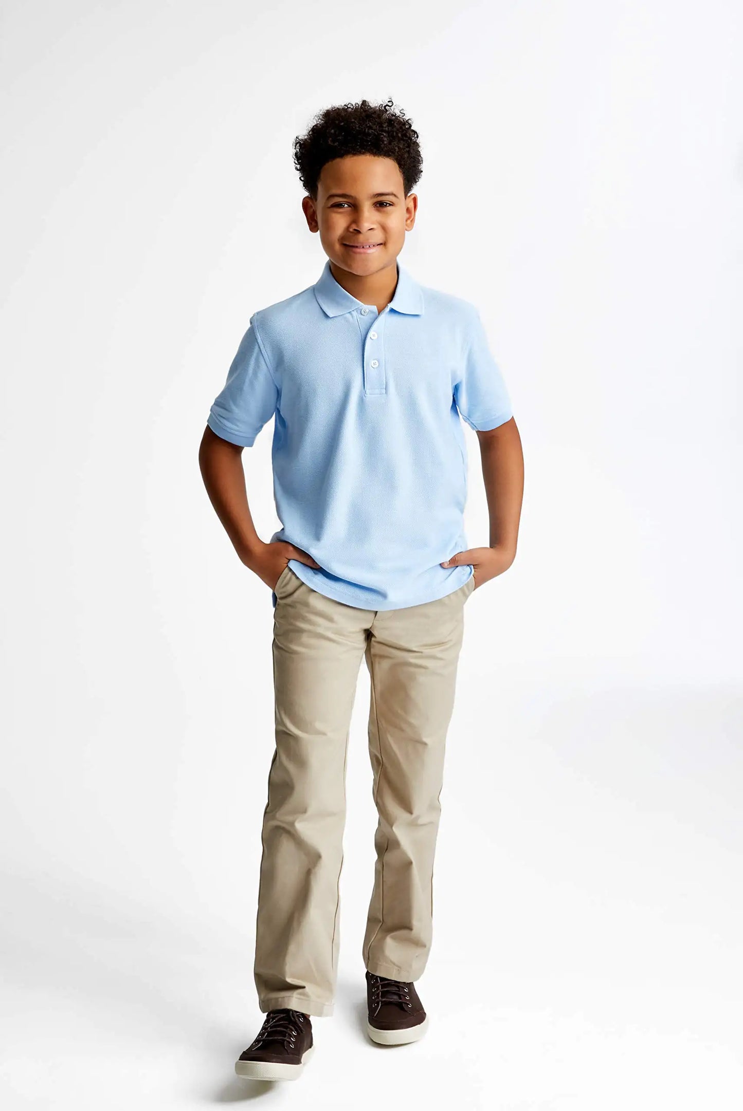 French Toast Boys' Short Sleeve Pique Polo Uniform Shirt (Standard & Husky) 3T Light Blue - # BOAA11510003