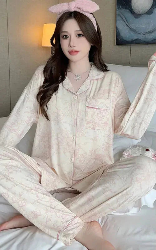 Maternity Nursing Pajamas with Chest Pads (Spring/Fall) - # BAGE211510130-NURSG