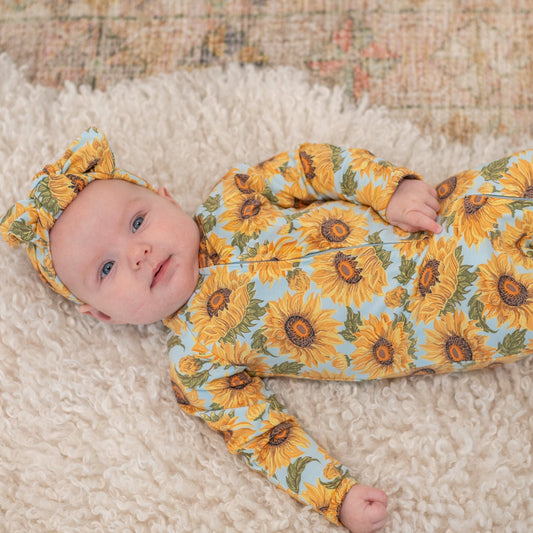 Sammy's Sunflower Zipper Footie