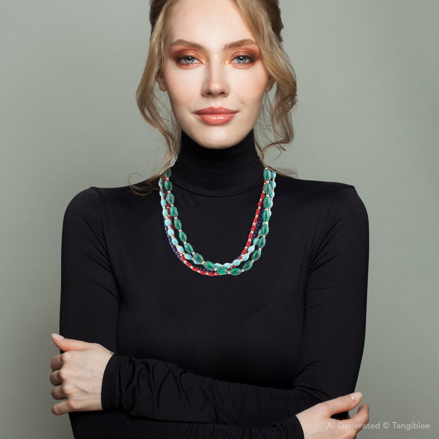 Scarsdale Multi Stone Colorful Statement Necklace