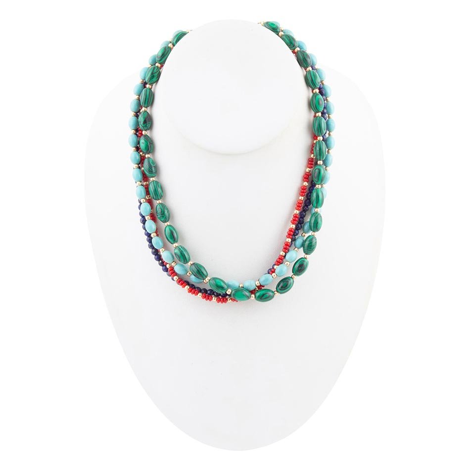 Scarsdale Multi Stone Colorful Statement Necklace