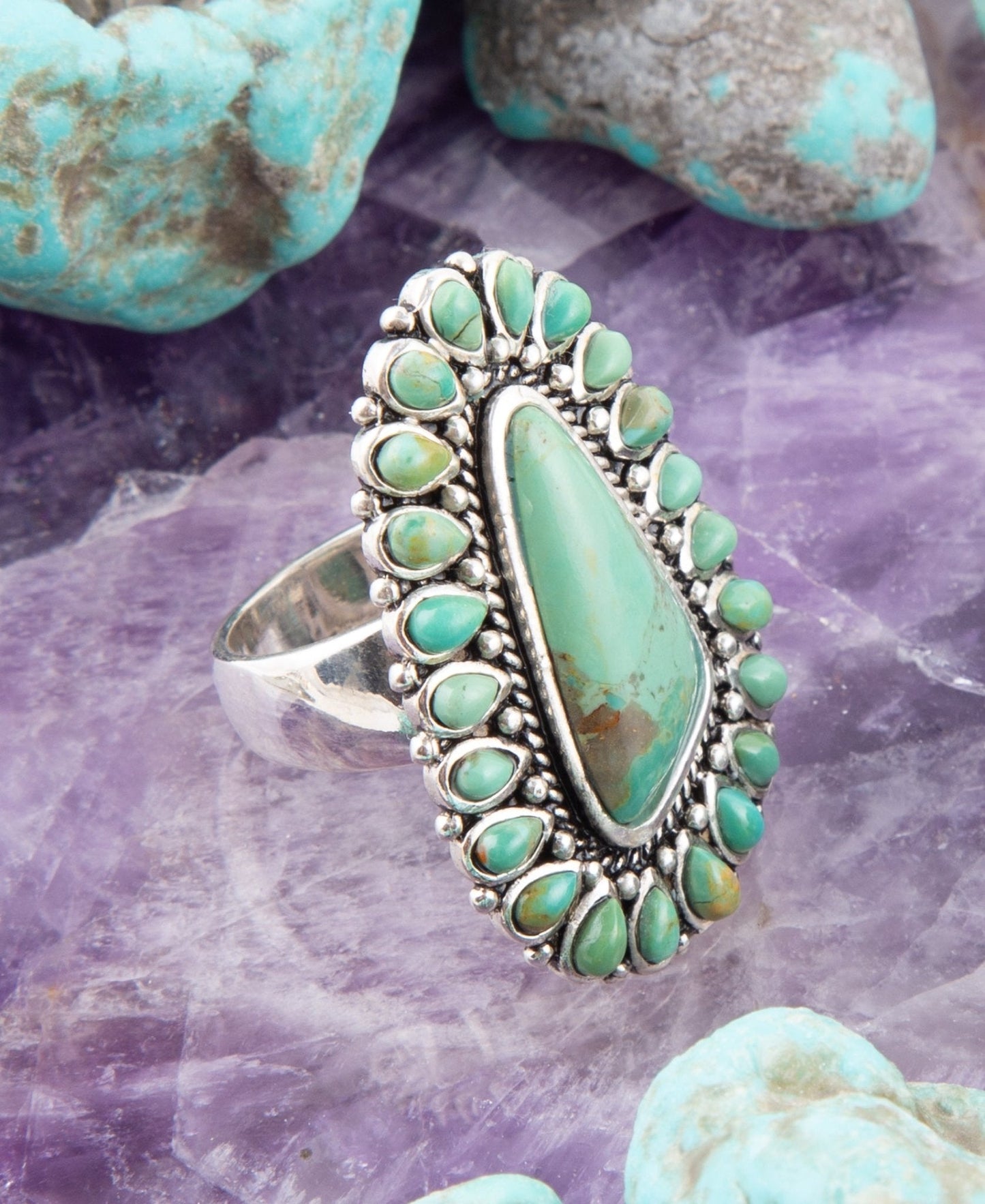 Sedona Blue Turquoise and Sterling Silver Statement Ring