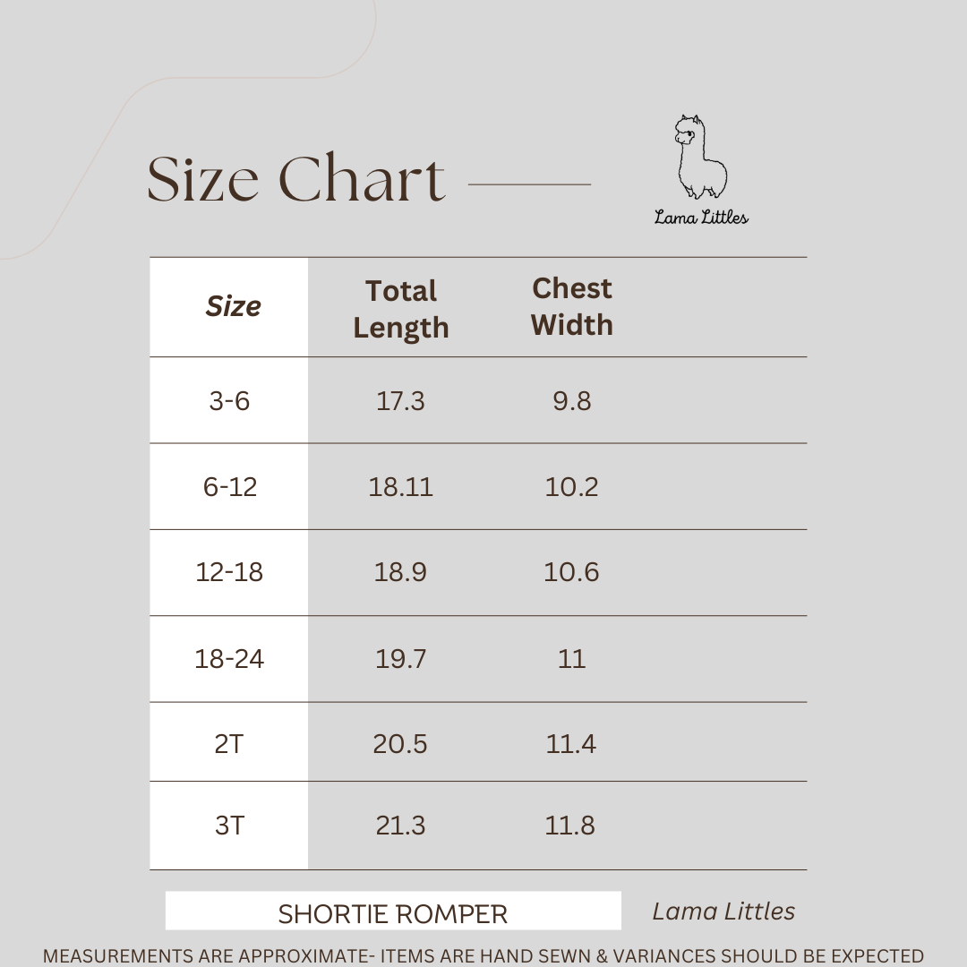 Checkered Llamas Shortie Romper