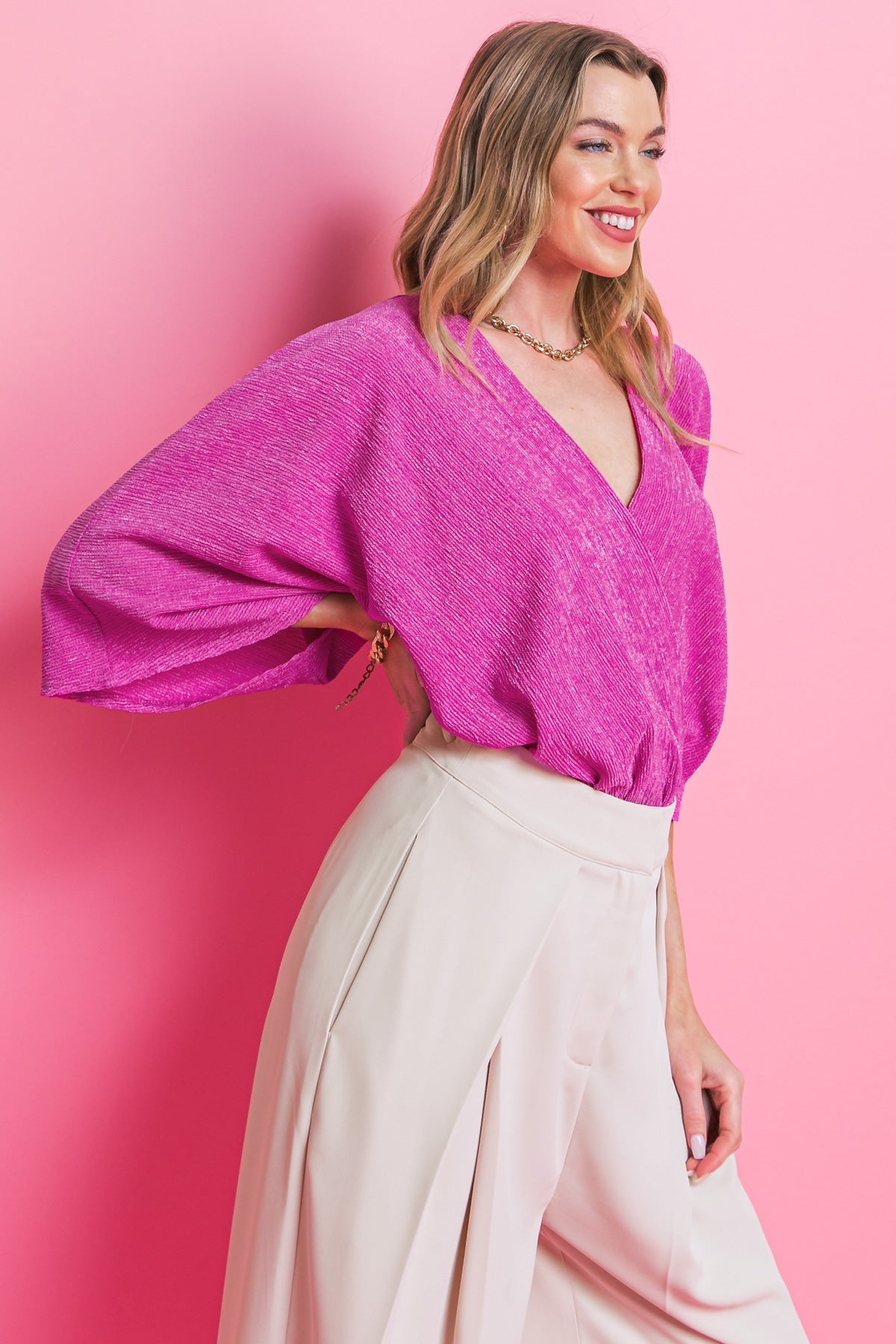 YOU'RE LUCKY WOVEN TOP