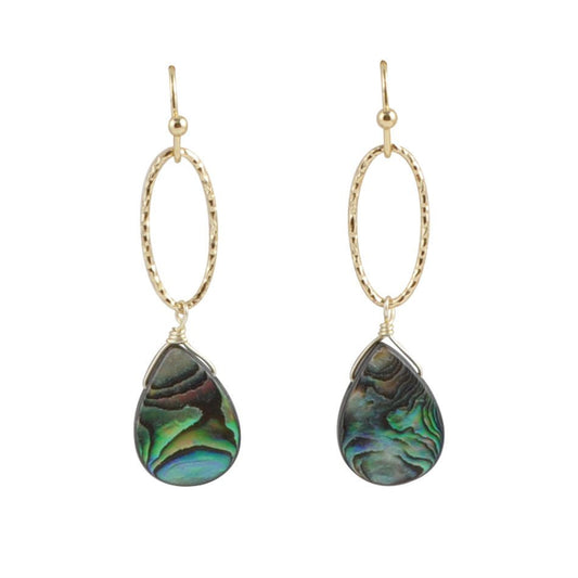 Sky Fall Bronze Earrings-Abalone