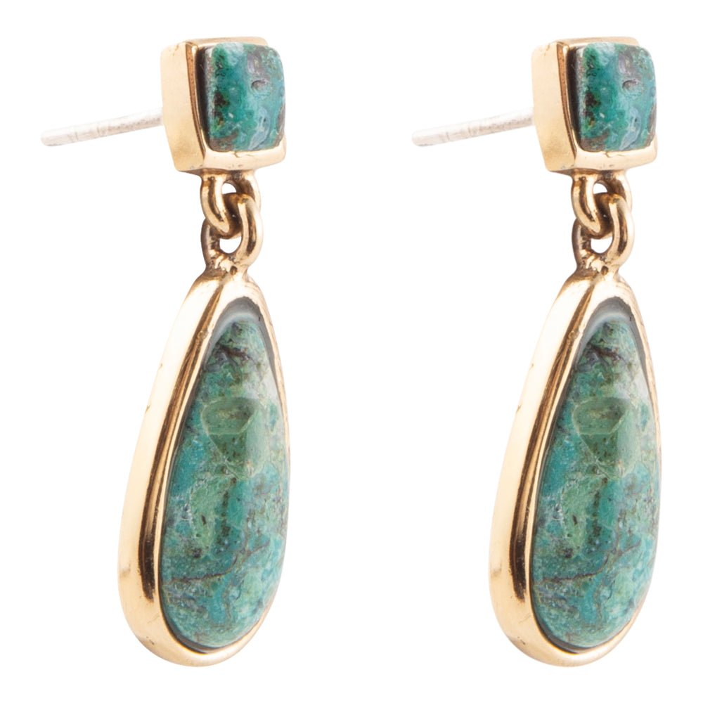 Smooth Teardrop Earring - Chrysocolla