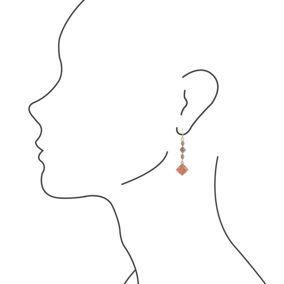 Spicy Orange Coral Drop Earrings