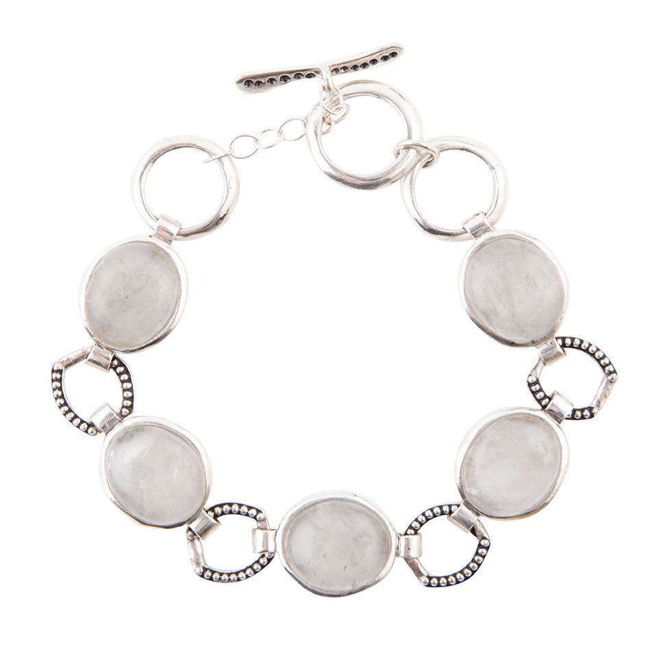 Splender Grey Quartz Sterling Link Bracelet