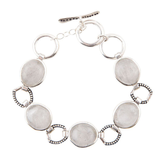 Splender Grey Quartz Sterling Link Bracelet