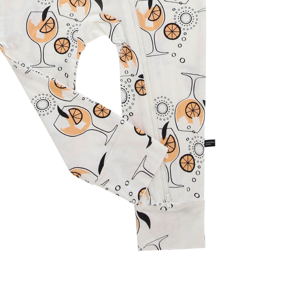 Amalfi Coast Aperol Spritz White Zippered Romper