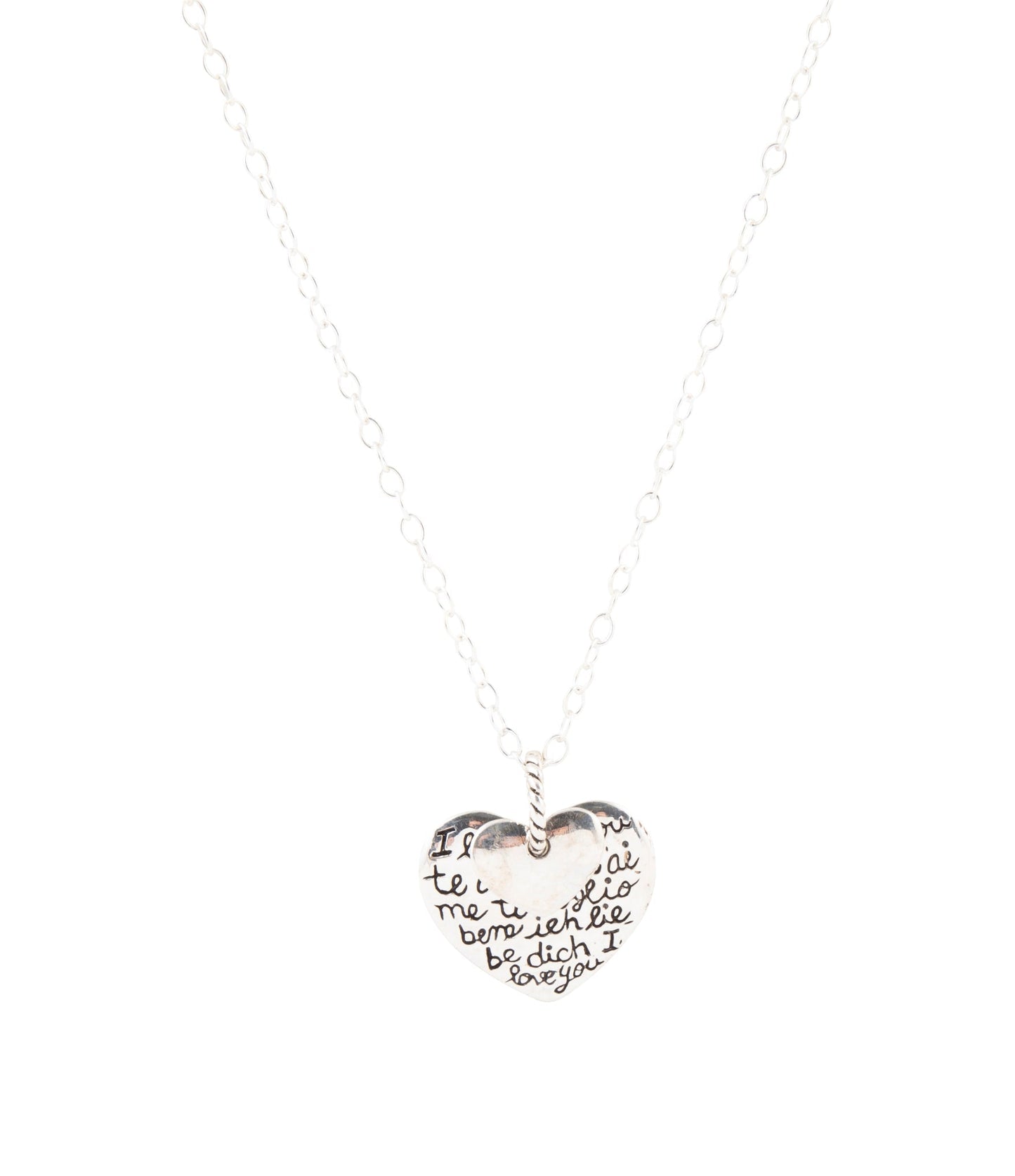 Sterling Silver Engraved Heart Pendant Neckalce
