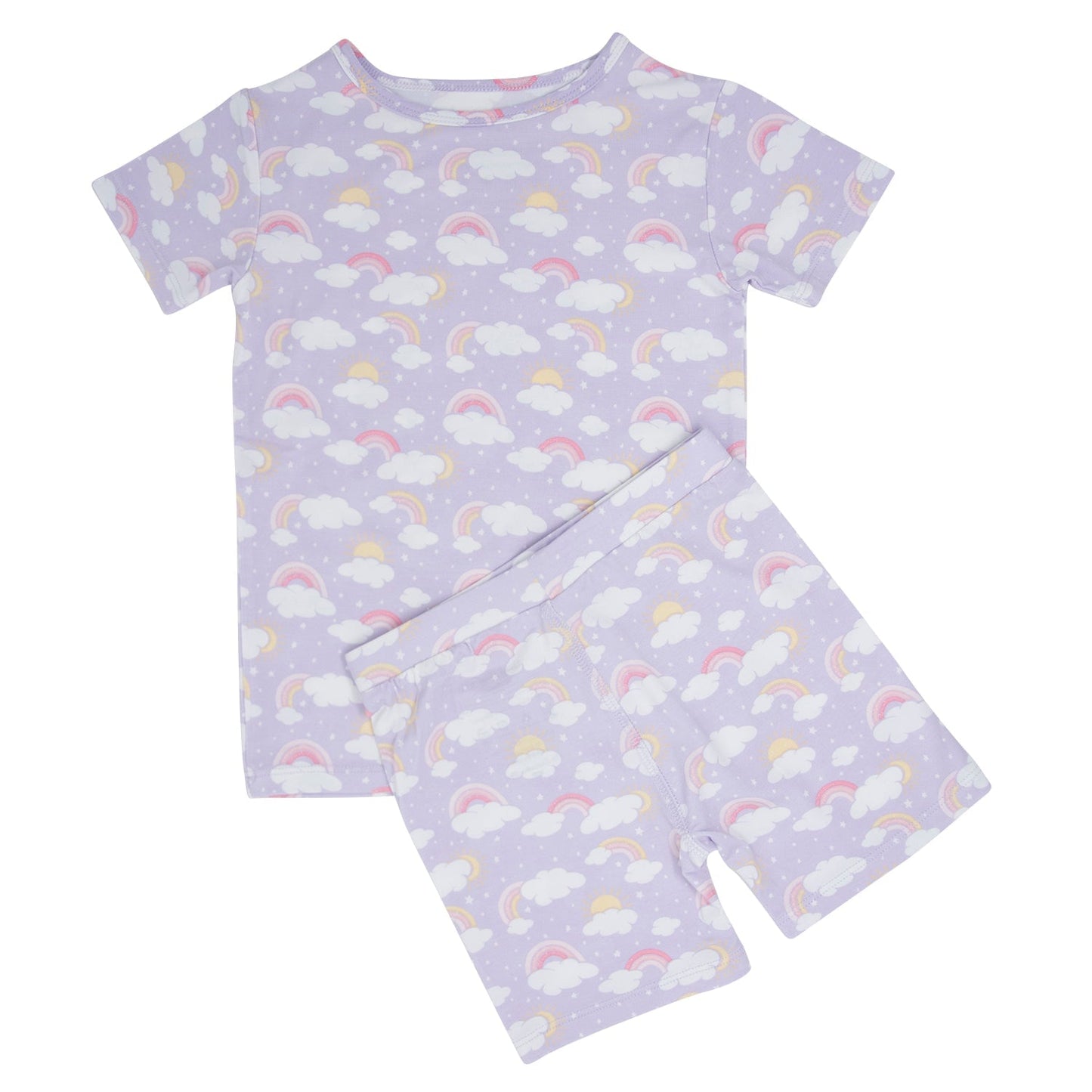 Lavender Rainbows and Clouds Summer Pajama Set
