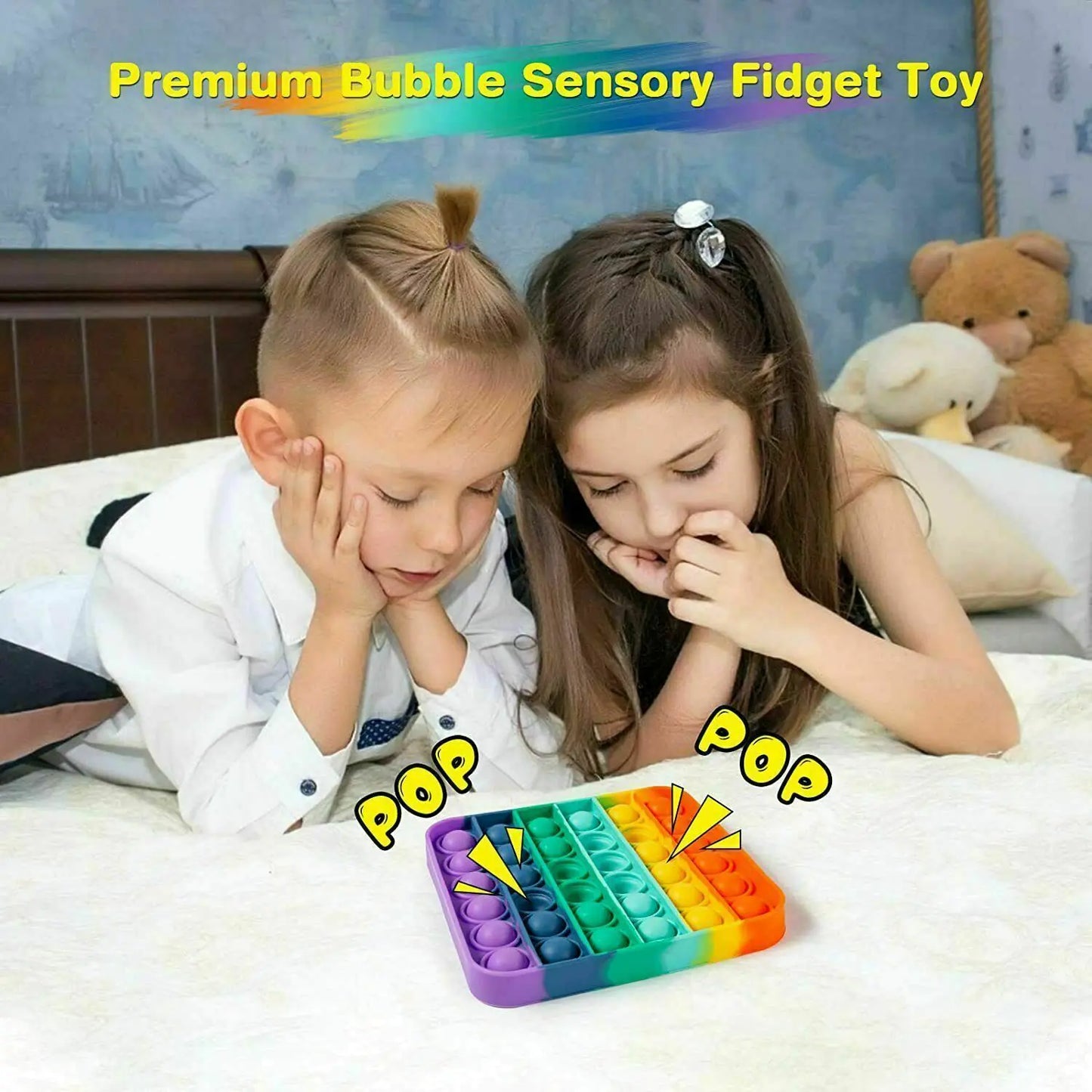 Popit Fidget Toy Push Bubble Sensory Stress Relief Kids Family Games Square Game - # BOT&G51110001