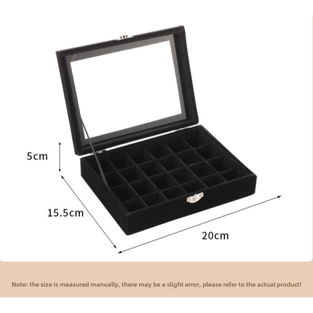 Flannel dustproof jewelry box with lid, ring earrings, earrings, necklace storage box, anti-oxidation jewelry storage box