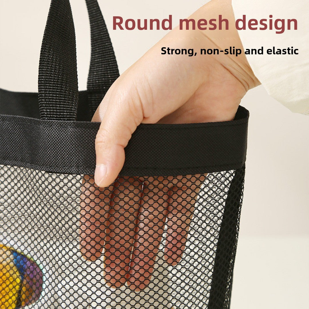 Mesh Shower Tote Bag, Portable Beach Bag, Summer Travel Large Capacity Portable Mesh Tote Bag, Foldable Wash and Makeup bag large