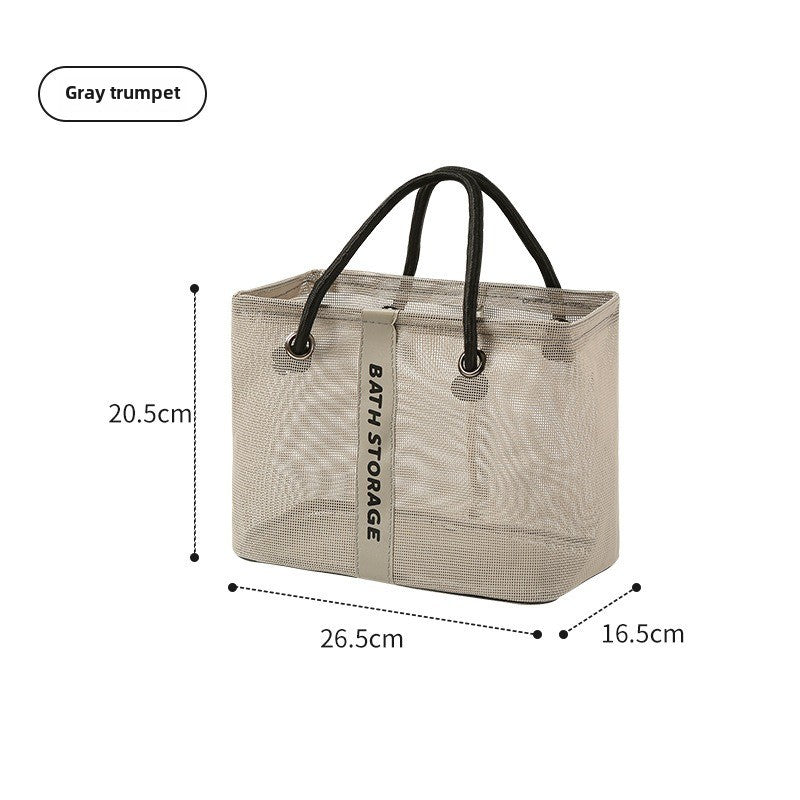 Mesh bath bag, mesh pocket tote swimming wash bag, men's bath towel bath bag, large storage bag