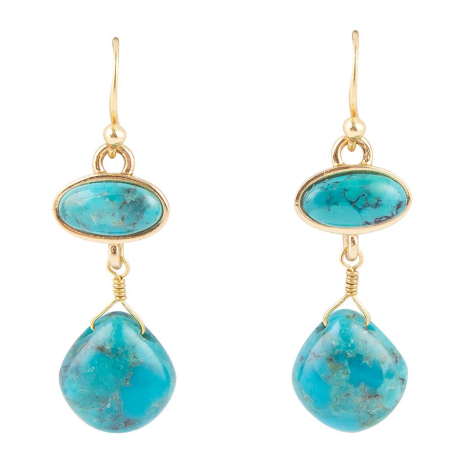 Turquoise Drop Bronze Earring