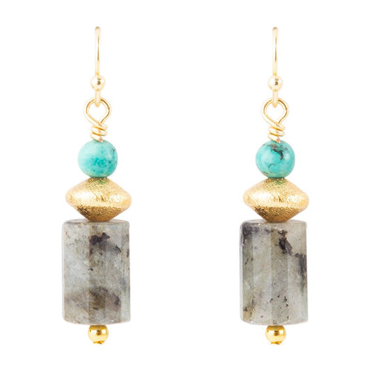 Turquoise Labradorite Drop Earrings