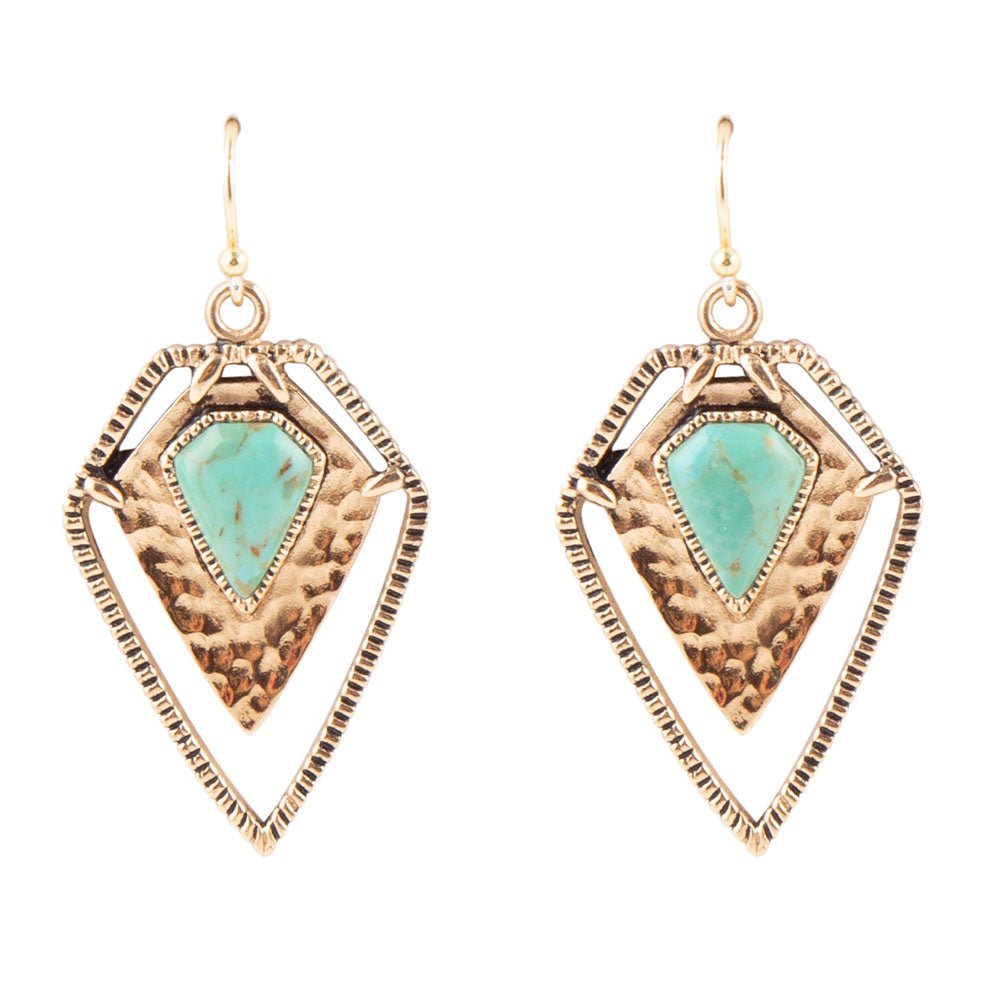 Turquoise Shield Earrings