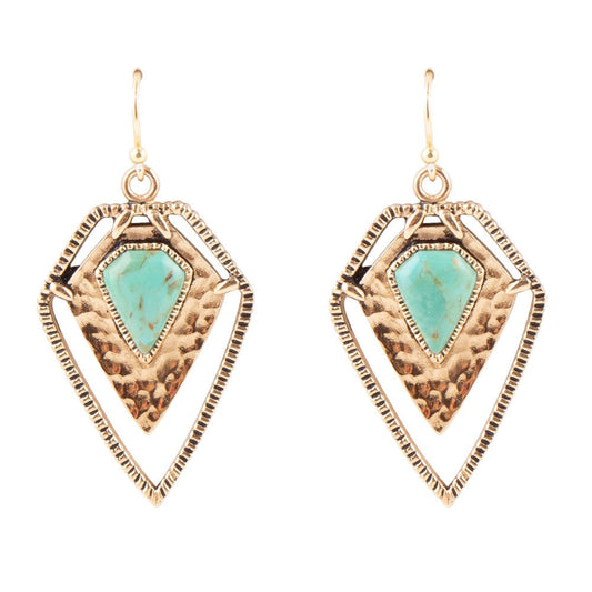 Turquoise Shield Earrings