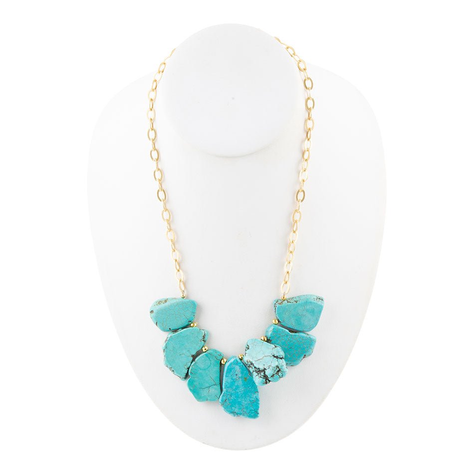 Turquoise Slabs Statement Necklace