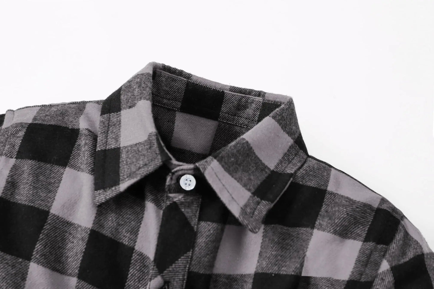 SANGTREE Mens & Boys Plaid Shirt Long Sleeve Button Down Flannel Shirts, US 3 Months - Adult 9XL Youth 14-15 Years Gray Plaid 2 - # BOAA13510001