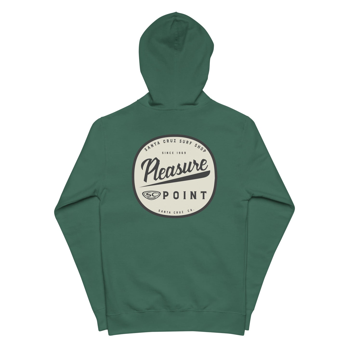 Santa Cruz surf Shop "PLEASURE POINT" Premium Mens Zip Hoodie