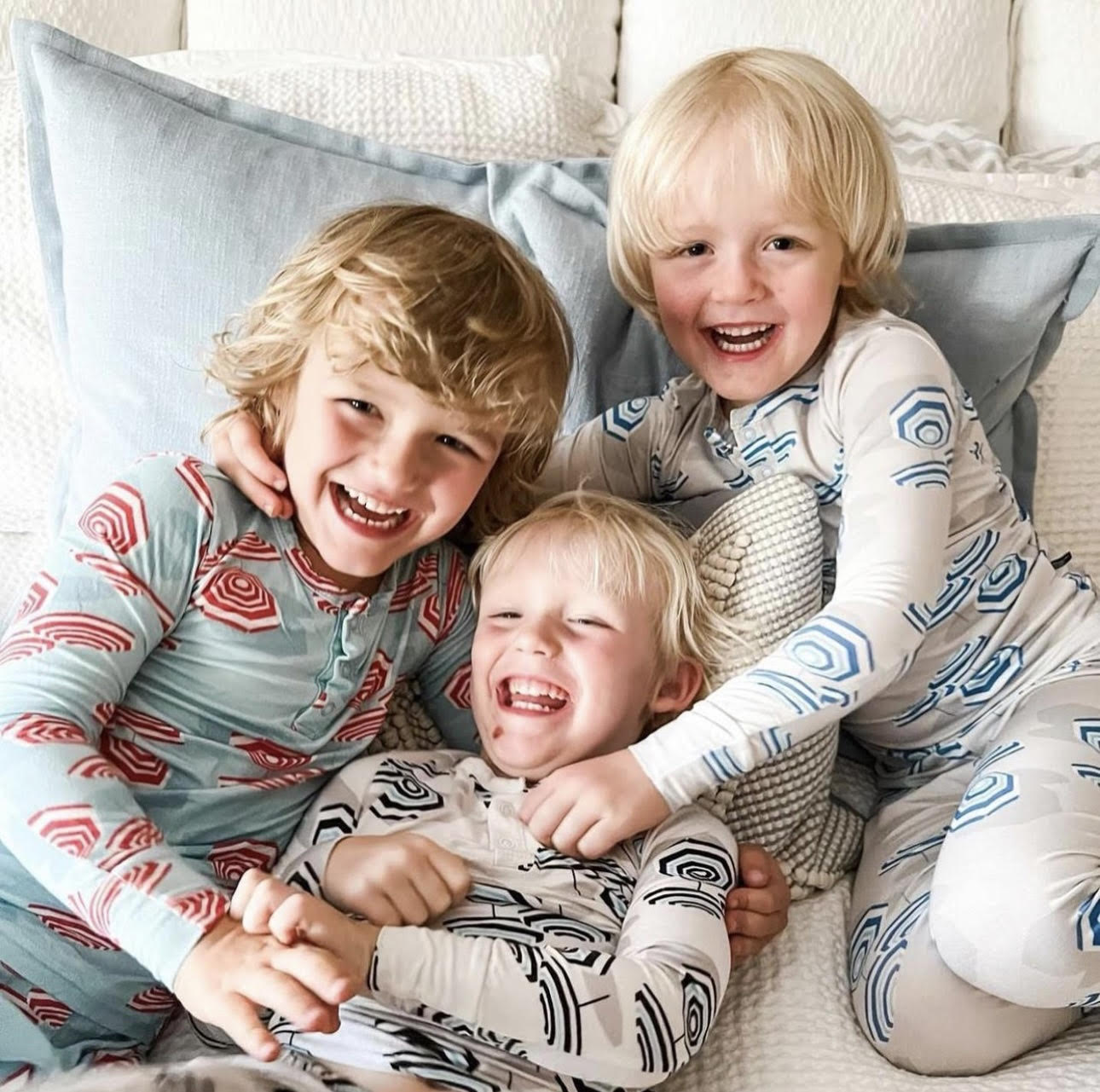 Amalfi Coast Beach Umbrella Navy Gray Two-Piece Set