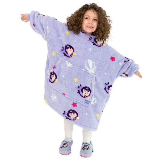 Milk&Moo Little Mermaid Wearable Blanket Hoodie Kid Boys Girls Purple - # BAGE41210017
