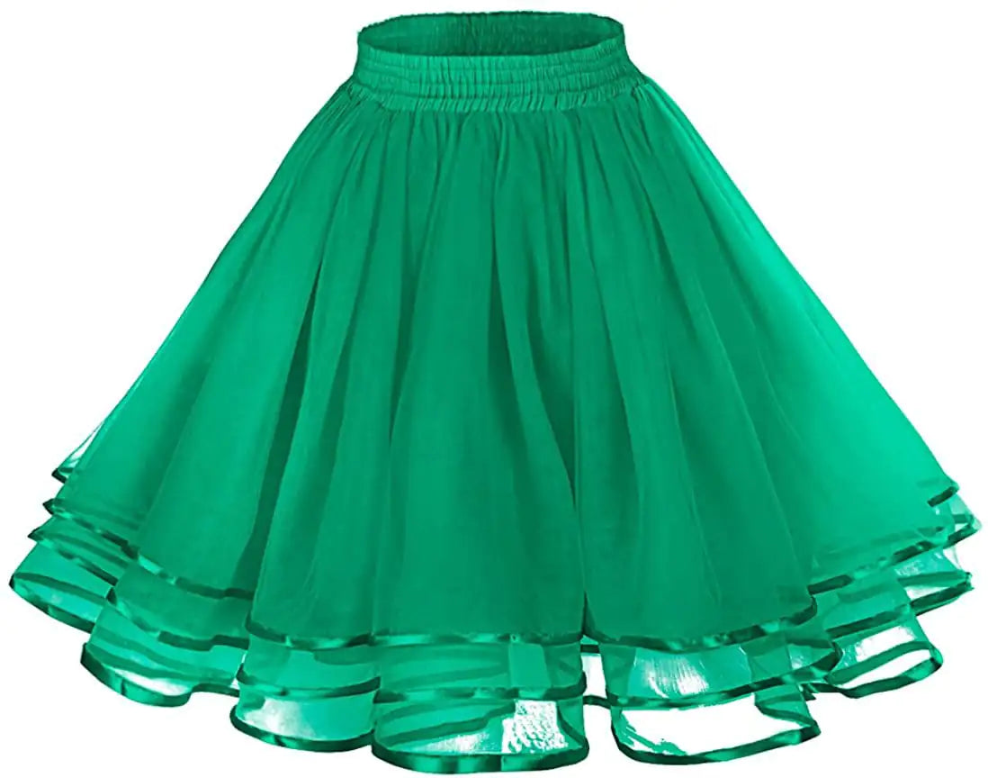 Three-Layer Ribbon Grenadine Soft Girl Skirt - # GIAA23710003