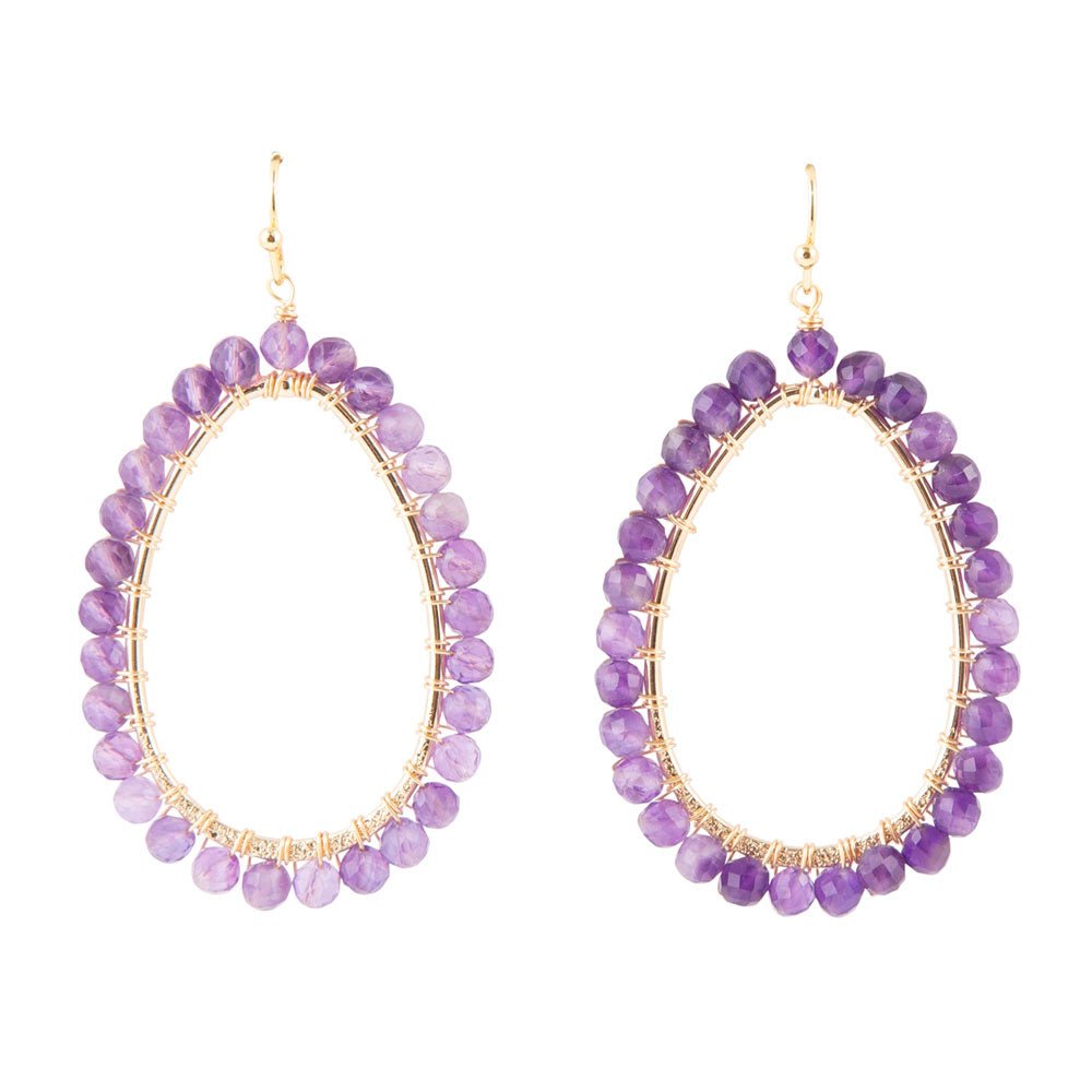 Victoria Amethyst Loop Earrings