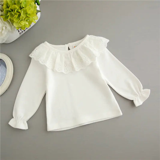 Beige Long-Sleeved Cotton T-Shirt for Toddlers (1-3Y) - # BAAA1111010008