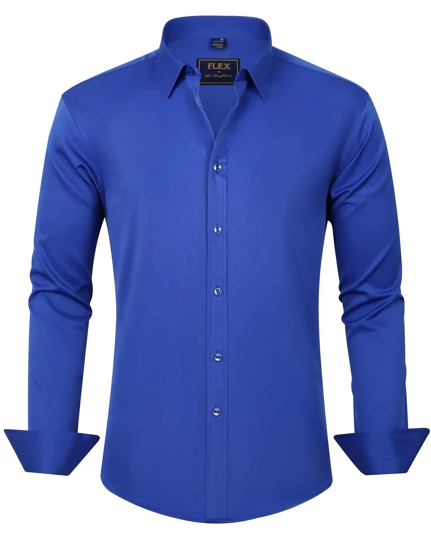 J.VER Boy's Long Sleeve Dress Shirts Solid Stretch Wrinkle-Free Shirt Kids Casual Button Down Shirts Navy Blue 6 Years - # BOAA12510006