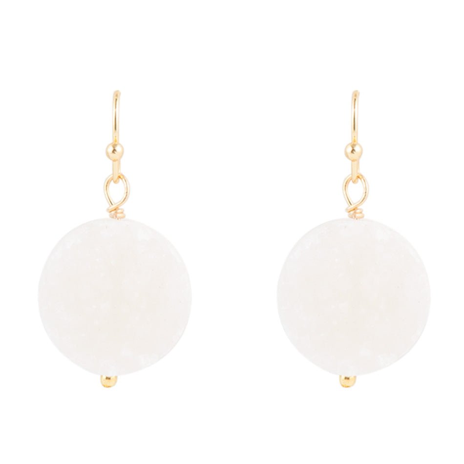 White Druzy Drop Earring