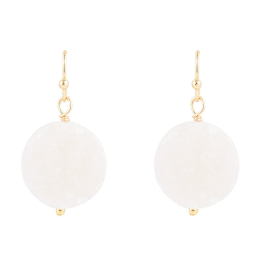 White Druzy Drop Earring