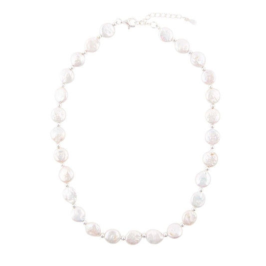 White Fresh Water Pearl Sterling Silver Necklace