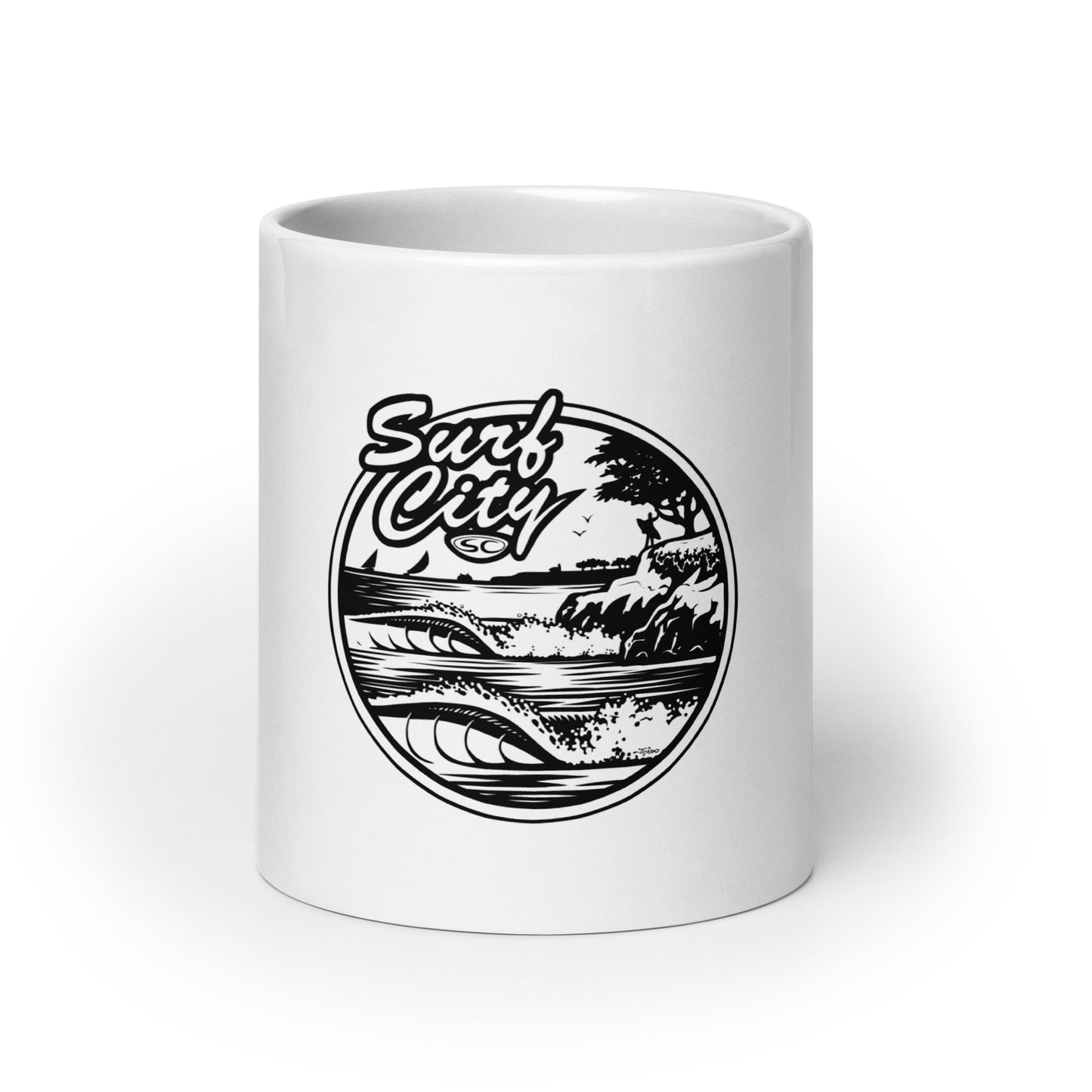 Santa Cruz Surf City Coffee Mug Jimbo Phillips Art