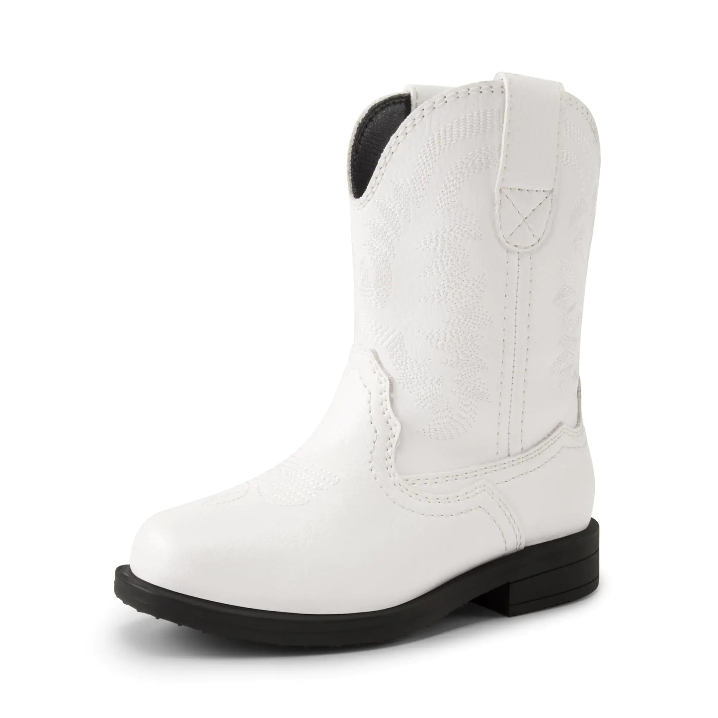 DREAM PAIRS Toddler Little Boys Girls Cowboy Boots Kids Western Square Toe Riding Mid Calf Boots 5 Toddler Black - # BOAA71210007