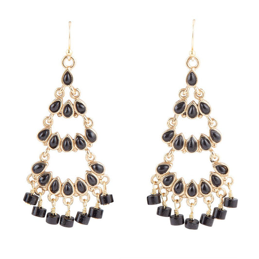 Xavier Black Onyx Chandelier Earrings