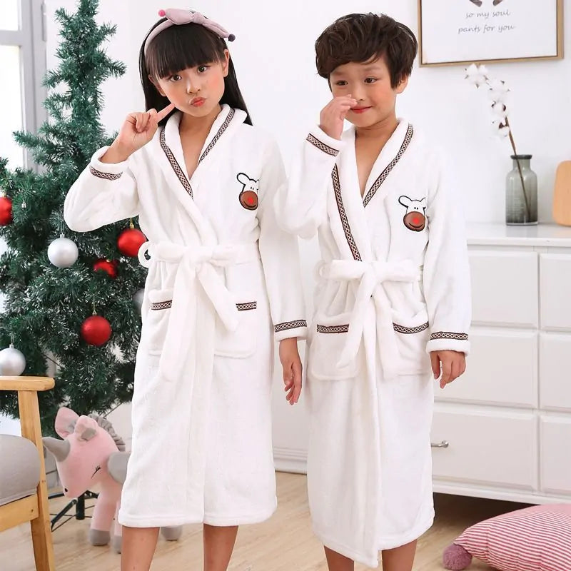 Winter Coral Fleece Thick Bathrobe - # BOAA11710004