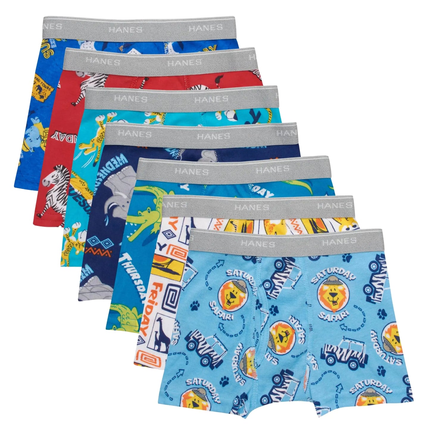 Hanes boys And Toddler Underwear, Comfort Flex and Comfortsoft Boxer Briefs, Multiple Packs Available pack of 10 2T-X-Large Days of Week Assorted - 7 Pack - # BOAA121410002